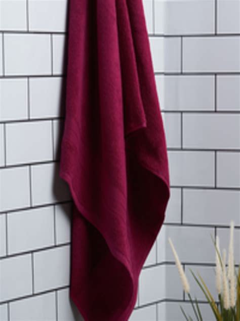 Buy SPACES Cher Maroon 400 GSM Pure Cotton Ultra Absorbency Bath Towel