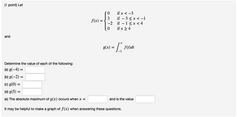 Solved 1 Point Let Fx 0 If X