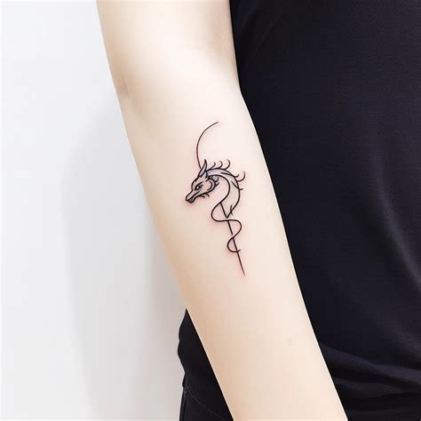 Minimalist Tiny Dragon Tattoos