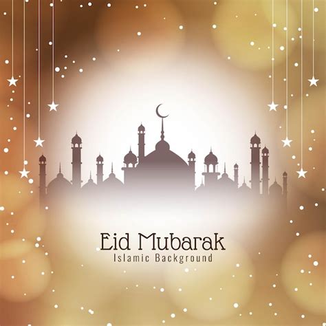 Carte De Voeux Islamique Eid Mubarak Vecteur Gratuite