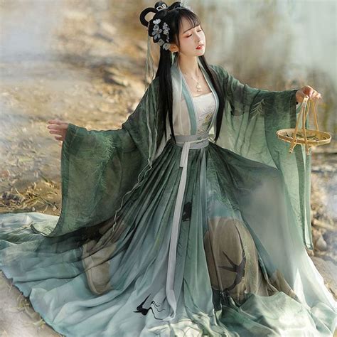 THS Hanfu Sage Green Etsy Chinese Traditional Costume Traditional