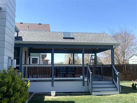 Covered Deck with Custom Rails & Stairway | Custom Deck & Patio Builder | Colorado Springs