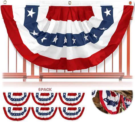 Anley Usa Outdoor Made Pleated Fan Flag X Ft American Bunting Flags