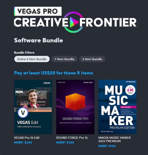 Humble Software Bundle Vegas Pro Creative Frontier PC Gamer リスト更新中