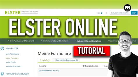 Endlich Elster Online Mein Elster Tutorial Steuererklärung 2019