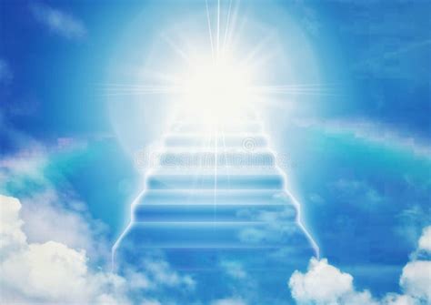 3d Illustration Of A Cloud Stairway Leading To Heaven In The Sky Stock