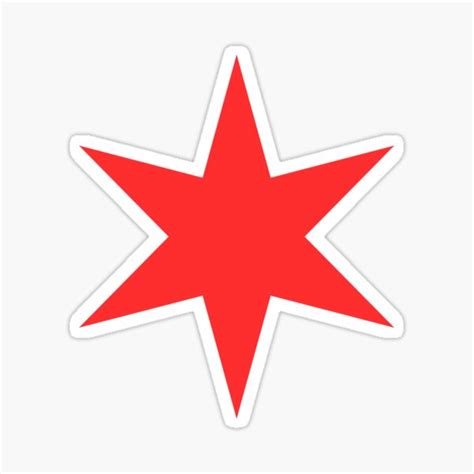 "Chicago flag star sticker - red, six pointed" Sticker for Sale by Mhea ...