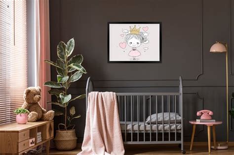 Fotolijst Incl Poster Prinses Kroon Roze Meisjes Pastel