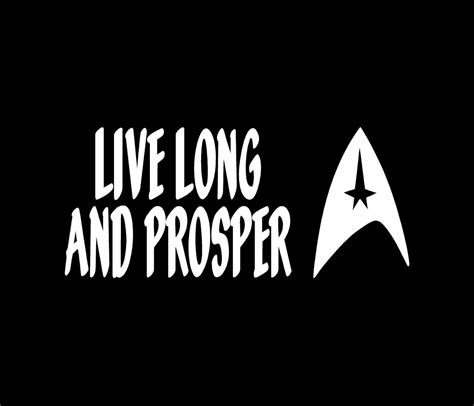 4 59 Live Long And Prosper Decal Car Window Bumper Sticker Star Trek Spock W Logo Ebay Home