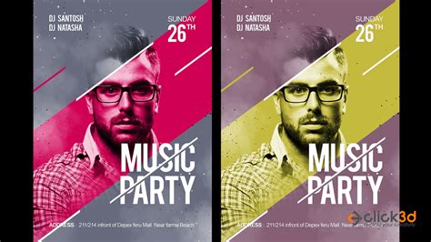 Music Poster | Poster Design in Photoshop | click3d | Project Files