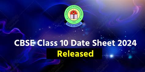 Cbse Class 10 Date Sheet 2024 Pdf Released Download Complete Time Table Here