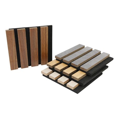 Wood Veneer Pet MDF Slat Acoustic Wall Panel Veneer Wood Slat Panels