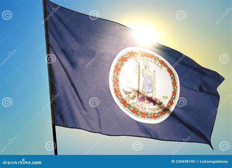 Virginia State Of United States Flag Waving On The Wind Stock Image