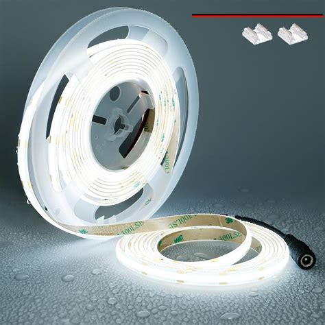 TOPAI Striscia LED COB 5 Metri 12V 6000K Impermeabile Strip LED Bianco