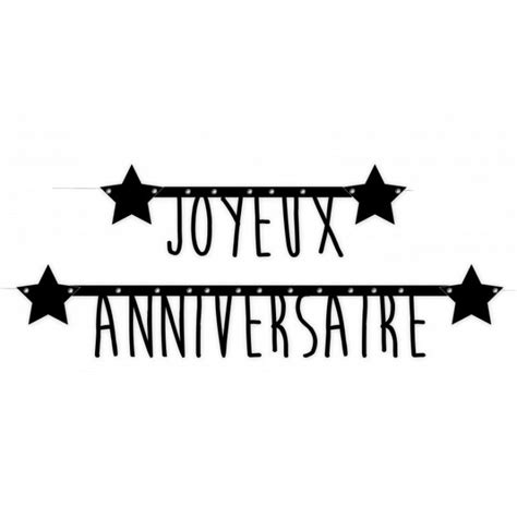 Guirlande Joyeux Anniversaire Noire Fiesta Republic