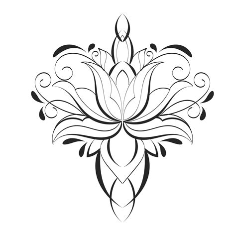 Floral Tattoo Design for print 10217444 Vector Art at Vecteezy