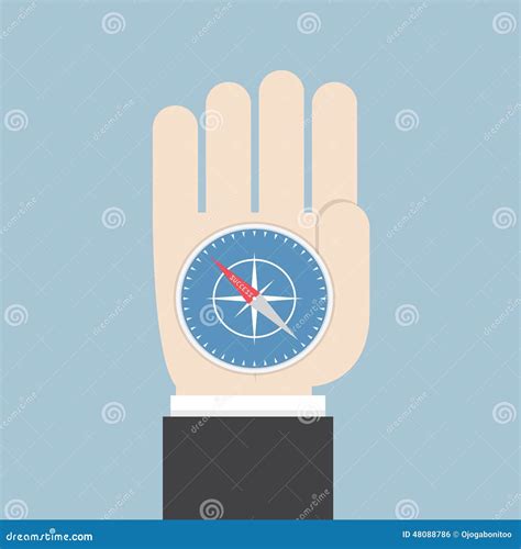 Businessman Hand Holding A Compass That Points To Success Stock Vector