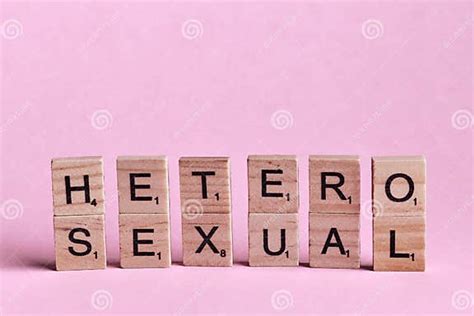 Hetero Sexual Words Represented By Wooden Letter Tiles Isolated On