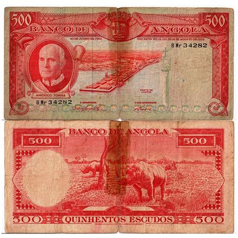 1962 Billete Angola 500 Escudos Américo Tomás p95 RC Mynumi