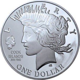 Cook Islands Silver One Dollar Elizabeth Ii Double Liberty Head Dollar