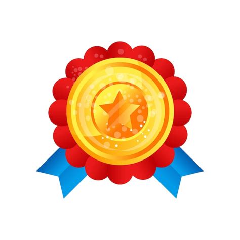 Premium Vector Gold Medal Award With Star And Ribbon Vector