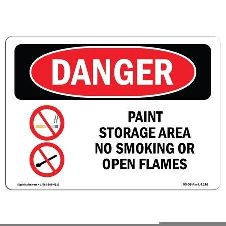 Signmission Osha Sign Paint Storage Area No Smoking Or Open Flames