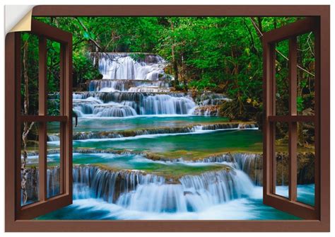 Artland Wandbild Fensterblick Wasserfall In Kanchanaburi