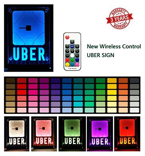 ZPO Uber Sign LED Logo Light Decal Glow Accessories Wireless Control