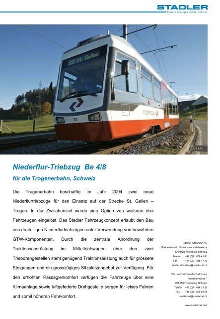 Gelenktriebwagen GTW 2 und 4 teilig für Sistemi Stadler