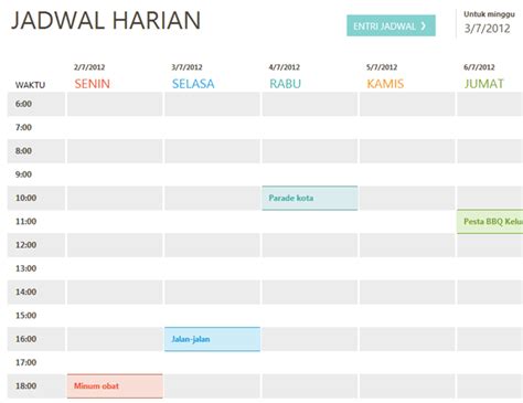 Contoh Format Jadwal Harian Dan Mingguan Lembaga Paud