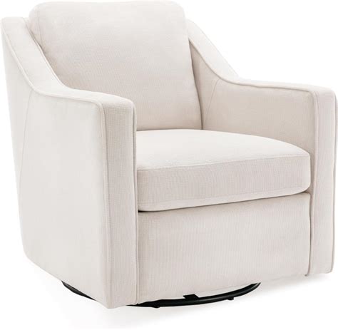 Amazon Colamy Upholstered Swivel Accent Chair With Track Arms