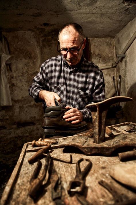 Cobbler At Work Royalty Free Stock Photo Image 28639425