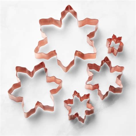 Williams Sonoma Copper Snowflake Cookie Cutters Set Set Of 5 Williams Sonoma