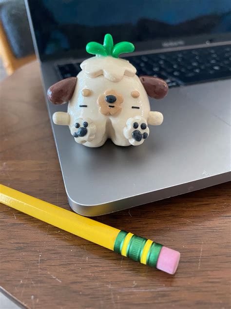 Polymer Clay Puppy Sprout Desk Friend And Study Buddy Etsy