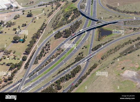 Aerial view of highway road Stock Photo - Alamy