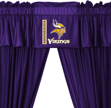 NFL Minnesota Vikings Football 5 Piece Valance Curtains Set