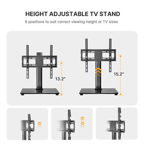 Universal Swivel Flat Screen Tv Center Stand Adjustable Height For 32