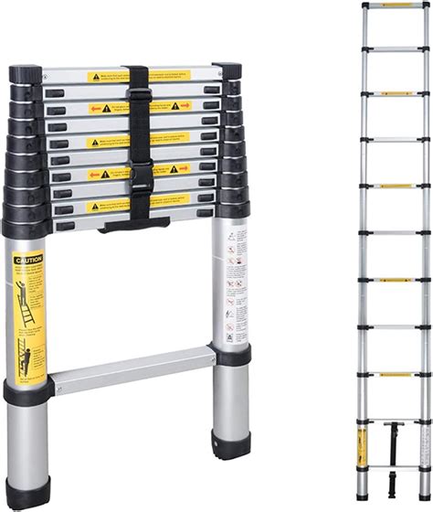 Telescopic Loft Ladder 3 2M 10 5FT Folding Aluminium Telescoping