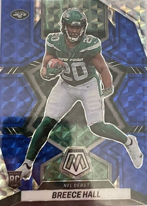 Breece Hall 2022 Mosaic NFL Debut Blue 283 Price Guide Sports Card