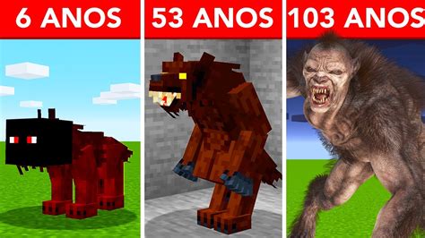 SOBREVIVENDO 103 ANOS COMO UM LOBISOMEM NO MINECRAFT YouTube