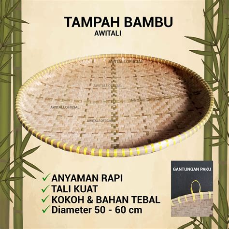 Jual Tampah Bambu 50 56 60 Cm Awitali Nampan Nyiru Tempeh Tumpeng