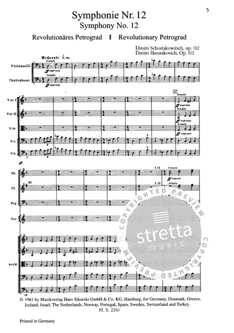 Sinfonie Nr 12 D Moll Op 112 Von Dmitri Schostakowitsch Im Stretta