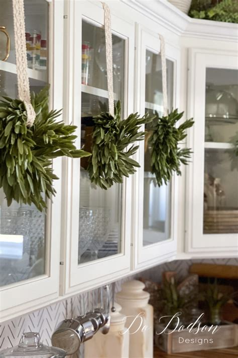 The Best Way To Hang Mini Wreaths On Kitchen Cabinets Do Dodson Designs