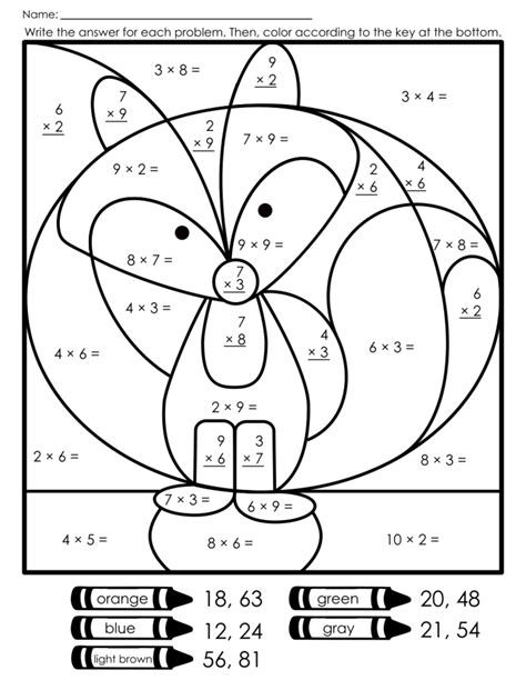 Multiplication Color By Number Coloringbynumber Com