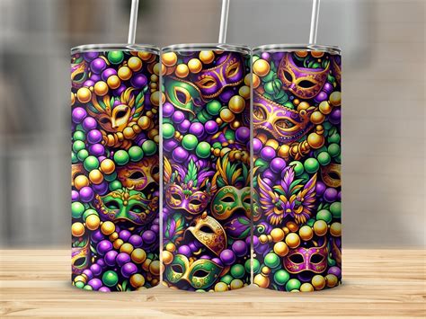 Mardi Gras Tumbler Wrap Mardi Gras PNG 20oz Tumbler Sublimation Wraps