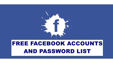 Free Facebook Accounts And Password List Update March Youtube