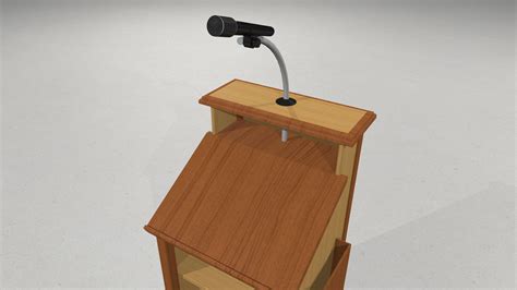 Wood Podium With Microphone 3D model | CGTrader