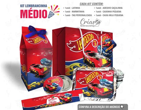 KIT LEMBRANCINHA MÉDIO Hot Wheels Elo7 Produtos Especiais
