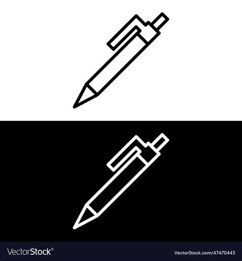 Pen Outline Icon In Linear Style Royalty Free Vector Image