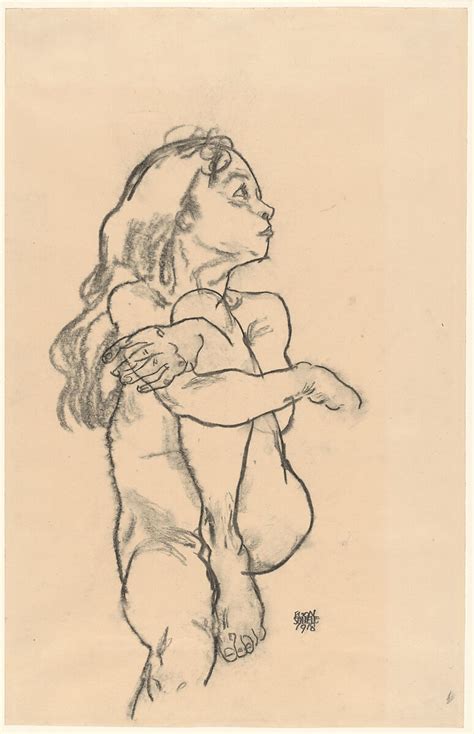 Egon Schiele Seated Nude Girl Clasping Her Left Knee The Met